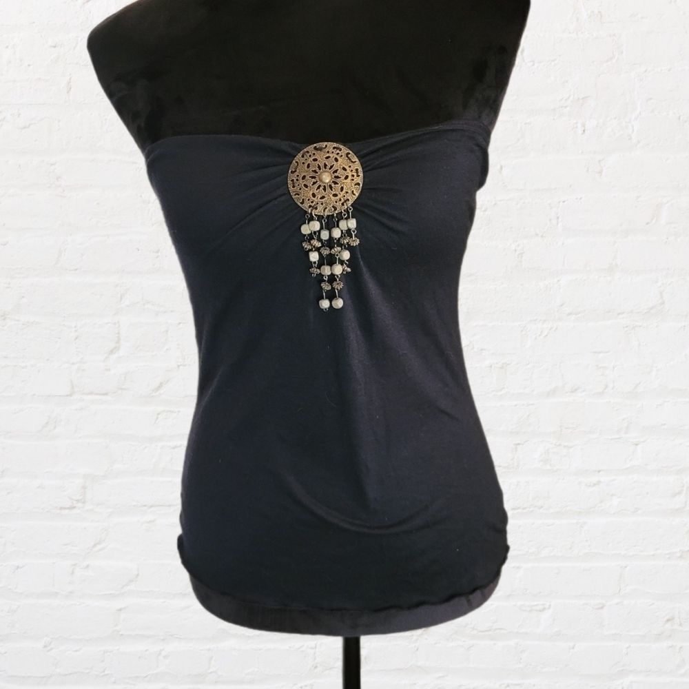 Licorice Strapless Dream Catcher Top Small
